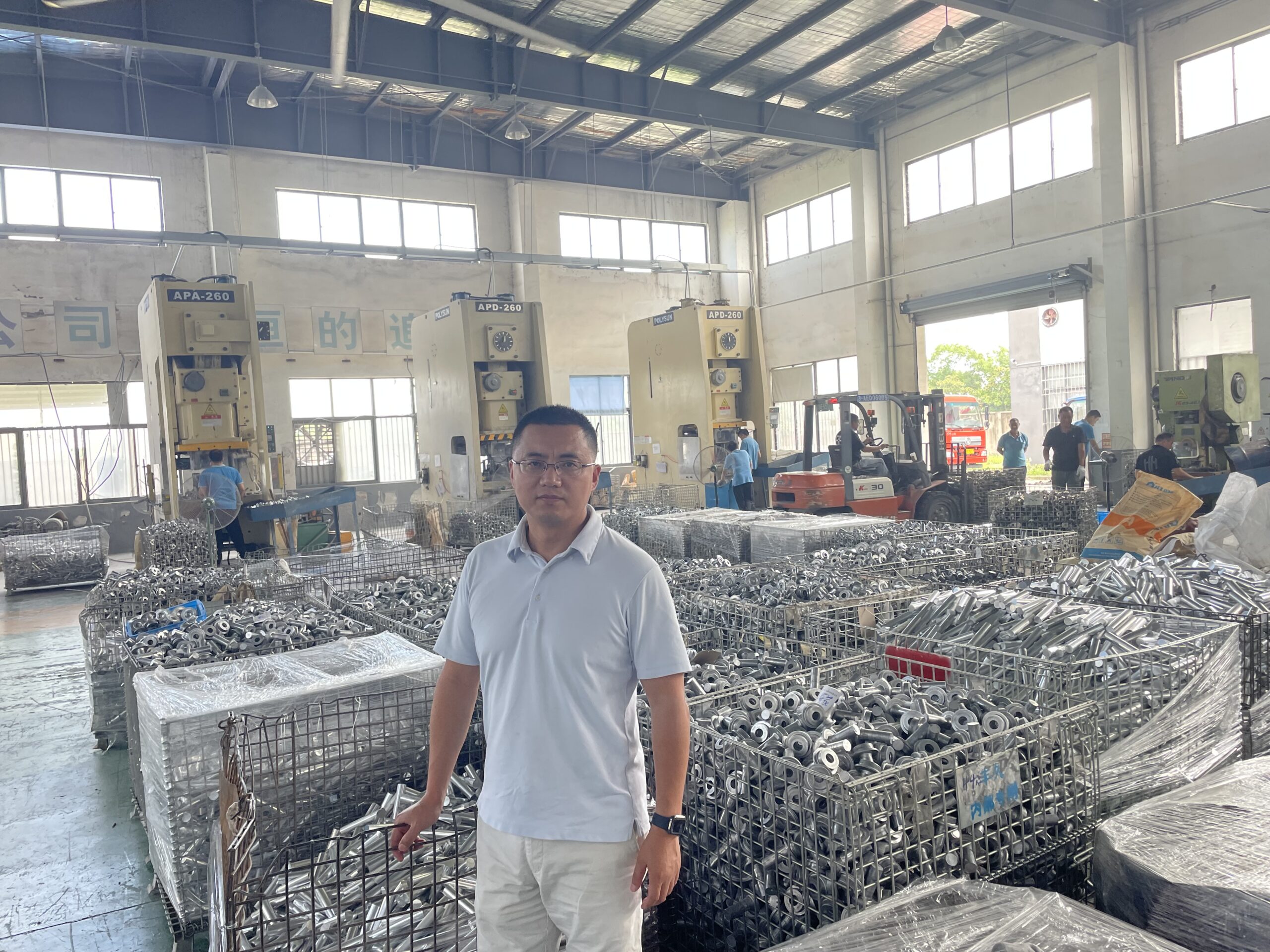Ryan Link visiting a manufacturing facility in China